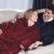 Толстовка — плед с капюшоном HUGGLE HOODIE BLANKET, плед с рукавами Бордовый