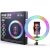 Светодиодная кольцевая LED лампа для селфы, фото и видео RGB MJ33 (33см) (1 крепление) (управление на проводе)